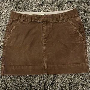 🌺GAP LOW SLUNG Y2K BROWN CORDUROY MINI SKIRT SIZE 4🌺